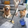 Rastrello per la rimozione dei peli di animali domestici, raschietto e scopa per peli di cani e gatti, scopa per tappeti e mobili, spazzola regolabile per tappeti – B0DR81CKY5