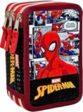 Clondo Astuccio 3 Scomparti Scuola Bambini Per Spiderman Fan Completo 44 Pezzi – Effetto 3D con Personaggi – 20x12x7 cm – Kit Cancelleria Triplo Corredo Elementare e Primaria 6+ Anni – B0H2JX66C1