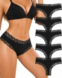 ALL OF SHE Mutande Brasiliana Donna Cotone Slip Pizzo Set Mutandine a Vita Bassa Intimo Seducente Culotte Underwear Pacco da 5 – B0F42MXGL7