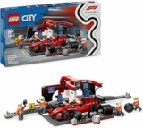 LEGO City Pit Stop e Meccanici con Monoposto Ferrari F1 – Kit Officina da Costruire con Macchina Giocattolo, Minifigure e Accessori, Giochi per Bambini da 6 Anni Fan delle Auto da Corsa Sportive 60443 – B0DHSHH218