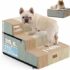 Fontanella per Gatti Acciaio: Fontana per Animali Domestici – 2.2L Fontanella Gatto – Super Silenzioso Dispenser Acqua – Mantiene l’acqua Fresca – con 6 Filtris + 3 Spugne – B0DDC9S5R4
