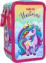 Clondo Astuccio 3D 3 Scomparti Bambina, Per Unicorno Fan, Triplo Riempito, 44 Accessori Scuola Elementare, 3 Zip, 20cm, Riga, Pastelli, Pennarelli – B0F13V6TDL