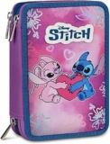 Seven Astuccio Lilo & Stitch 3 Zip, Triplo Scomparto, Completo di Matite, Pennarelli, Colori, Accessori Zaino, Elementari, Medie, Superiori, Blue Deep, Bambine e Ragazze, rosa – B0H346NVFT