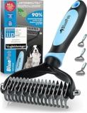 BluePet Spazzola per Cani e Gatto a Pelo Lungo e Medio, Pettine Cane e Gatti, Cardatore Sottopelo, Spazzole Doppia Faccia Togli Peli Morto & i Nodi, Deshedding Animali, Stripping Pet Brush, Slanatore – B01M3XECYX