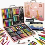 KINSPORY 150 pezzi valigetta colori bambina, pittura valigetta per bambini, Set per disegno, kit disegno acquarellabili bambini – B0BBVHKKD3