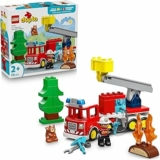 LEGO DUPLO Autopompa con Manichetta e Pompiere – Gioco Didattico per la Motricità Fine – Camion Giocattolo Rosso con Scala, Personaggio e Scoiattolo – Regalo per Bambini e Bambine da 2 Anni – 10473 – B01NAEKPWW