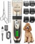 oneisall: tosatrice silenziosa per cani, 2000 mAh, 4 ore di autonomia, per cani e gatti dal pelo folto, tosatrice per cani, tosatrice per animali domestici, rasoio per cani a pelo lungo (oro) – B083QHKD16