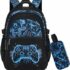 Seven Astuccio Scuola Elementare, 3 scomparti, Medie, con Matite, Pennarelli, Penne, 3 Zip, Portapenne Bambino, Nuanced Blu, blu/nero – B0DVH79YYT