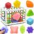 Giocattolo per Selezionare le Forme per 12 18 24 Mesi Bambino, Casella di Smistamento Sensoriale con Elastici Montessori Educativi Precoci Giocattoli con 3 Palle Sensoriali 6 Pezzi Struttura Palle – B09F8N73F2