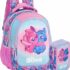 Seven Zaino Doppio Lilo & Stitch Scomparto Estensibile, Lilla, Maxi Capienza, Schienale Preformato, Bambina, Scuola Elementare – B0F9B29NNF