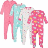Gerber 4-Pack Footed Pajamas Sleepers per Neonati e Bambini Bimba 0-24 (Pacco da 4) – B08GHFLYBG